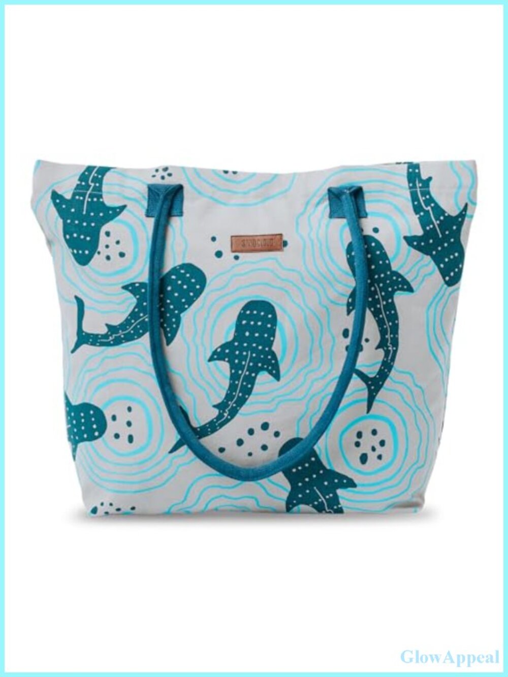 Organic Cotton Canvas Beach Tote with Zipper Pockets